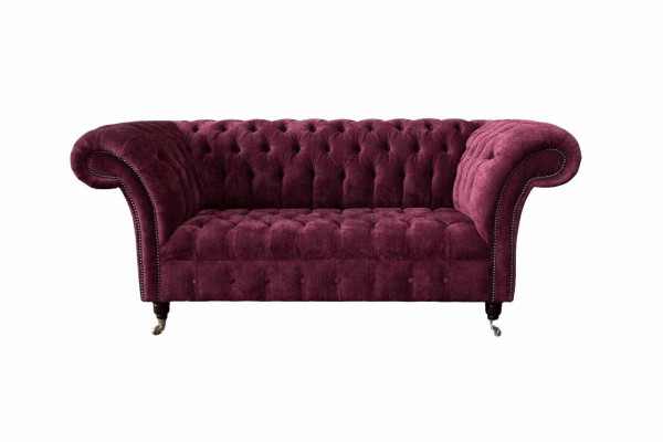 Sofa Luxus Textil Chesterfield Couch Sofas Polstersëtz 2 Sëtzer Rosa Design