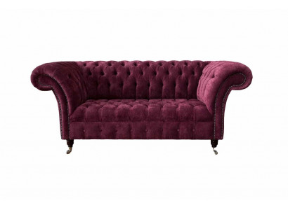 Sofa Luxus Textil Chesterfield Couch Sofas Polstersëtz 2 Sëtzer Rosa Design
