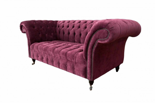 Sofa Luxus Textil Chesterfield Couch Sofas Polstersëtz 2 Sëtzer Rosa Design