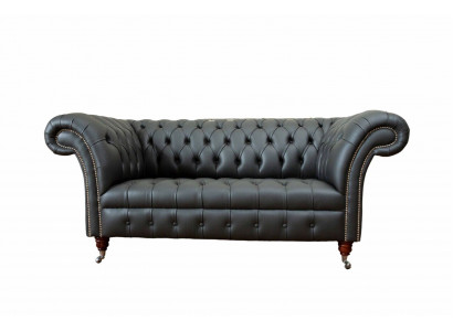 Chesterfield Liederdivan Couch Polster 2 Sëtzer Designer Sofae Couchen