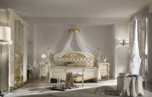 Italienesch Schlofkummer Miwwelen Luxus Designer Bett Duebel Better Gold