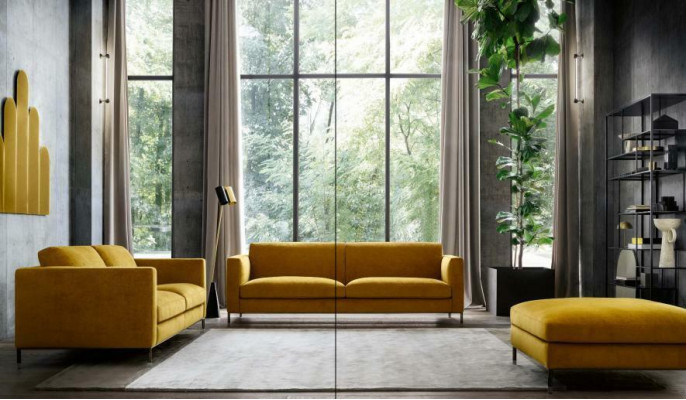 Designer Canapé Polster Sëtz Garnitur Sofa Garnituren 3+3 Sëtzer + Hocker 3tlg.