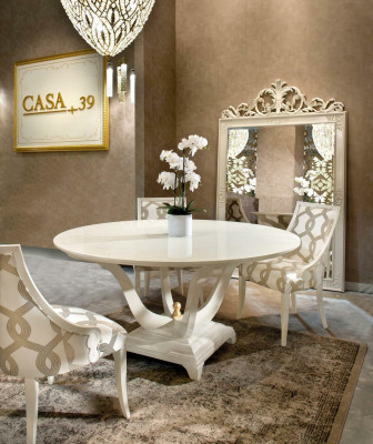 Ronn Dësch Iesszëmmer Ronn Holzdëscher Design Original Miwwelen Italienesch Miwwelen