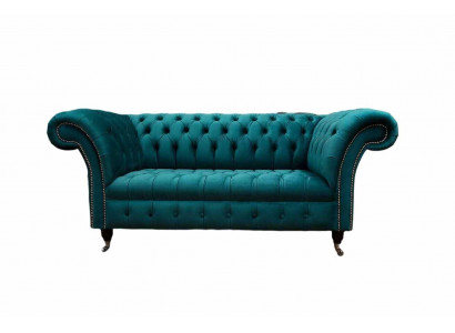 Sofa 2 Sëtzer Design Sofas Polstersofaen Textil Chesterfield Sëtz