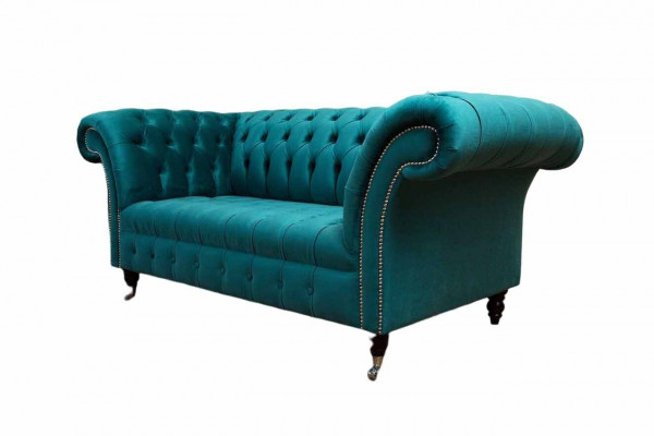 Sofa 2 Sëtzer Design Sofas Polstersofaen Textil Chesterfield Sëtz