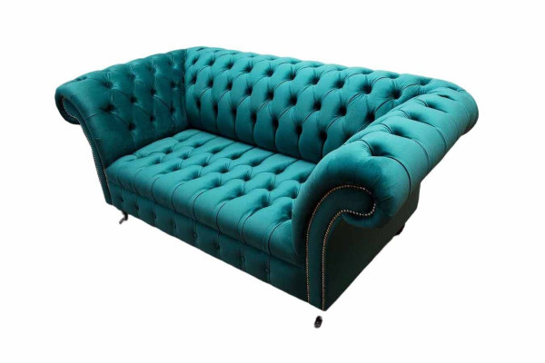 Sofa 2 Sëtzer Design Sofas Polstersofaen Textil Chesterfield Sëtz