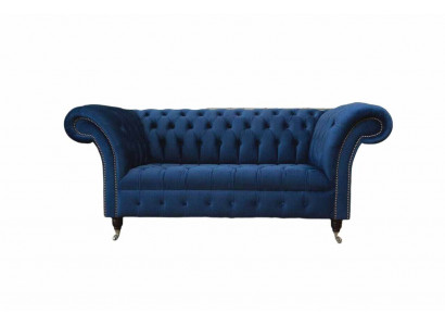 Englänner Chesterfield Büro Sëtzméiwel Ariichtung Canapé Couch 2 Sëtz Kinnekräichblo