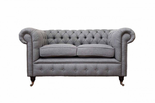 Chesterfield Büro Sëtzmébel Ariichtung Sofa Canapé 2 Sëtz Textil Gro