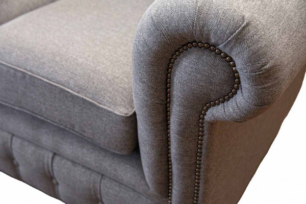 Chesterfield Büro Sëtzmébel Ariichtung Sofa Canapé 2 Sëtz Textil Gro