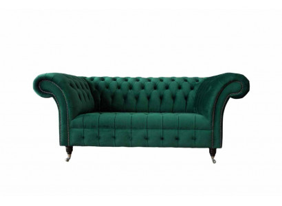Chesterfield Zweesëtzer Canapé 2 Sëtzer Design Canapéë Polster Modern Sëtz Stoff