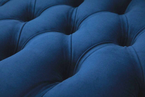 Chesterfield Büro Sëtzmiwwelen Ariichtung Sofa Canapé 2 Sëtz Textil Blo