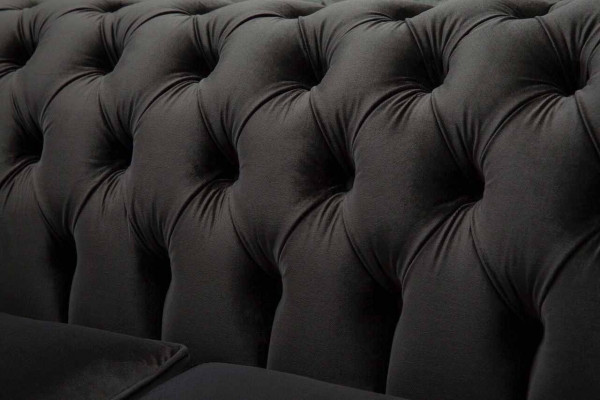 Chesterfield Textil Sofa 2-Sëtzer Polster Design Luxus Couch Stoffsofaen
