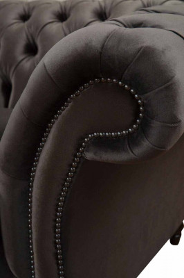 Chesterfield Textil Sofa 2-Sëtzer Polster Design Luxus Couch Stoffsofaen