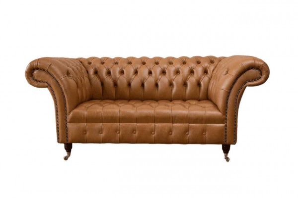 Chesterfield Stoff Sofa Canapé Textil Canapéen Büro Ariichtung Englesch Miwwelen