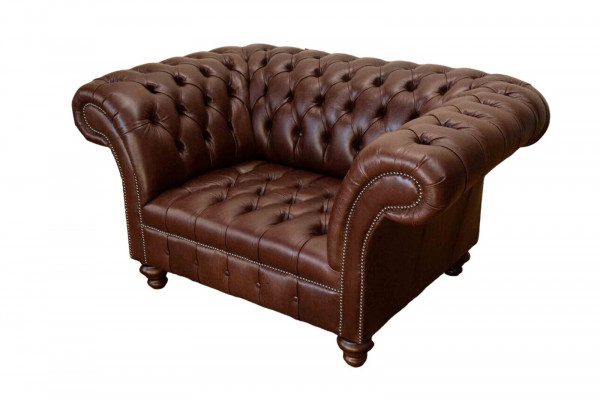 Chesterfield Sofa Wunnzëmmer Canapéen Couch Polster Lieder Modern 1,5 Sëtzer