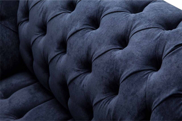Chesterfield Sofa 1,5 Sëtzer Designer Couchen Canapé Stoff Bettfläich Textil