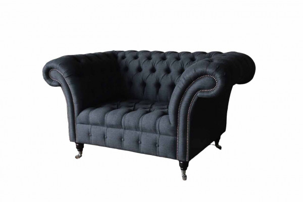 Canapé Polster Canapé Stoff Chesterfield Canapéen 1,5-Sëtzer Einsitzer Gro