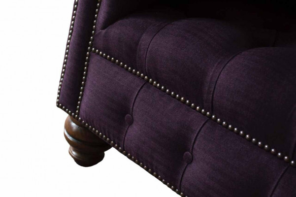 Design Chesterfield Stoff Couch Fauteuil 1.5 Sëtzer Polster Sofas Lounge
