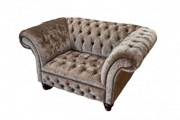 Chesterfield Fauteuil Canapé 1 Plaz Sofa Textil Stoff Canapéen Polster Nei