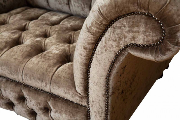 Chesterfield Fauteuil Canapé 1 Plaz Sofa Textil Stoff Canapéen Polster Nei