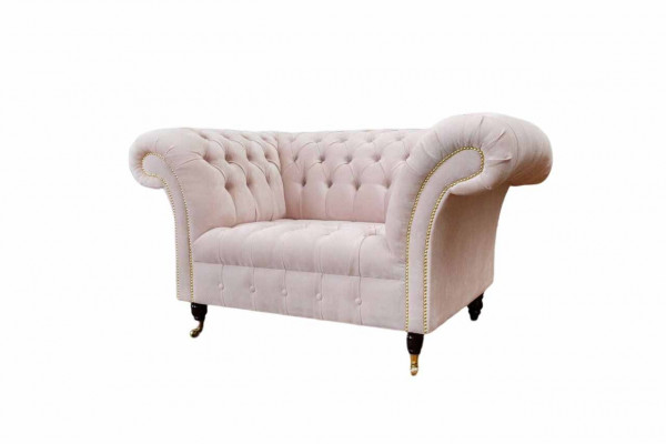 Fautteuil Pouster Canapé Textil Chesterfield Couche 1 Plaz Eenzetzer Rose