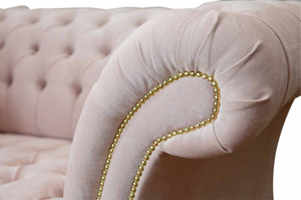Fautteuil Pouster Canapé Textil Chesterfield Couche 1 Plaz Eenzetzer Rose