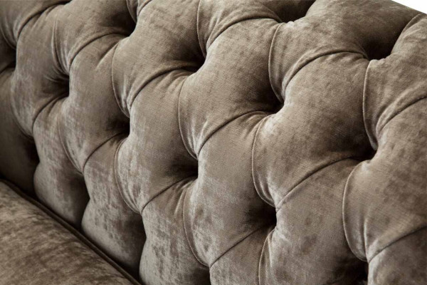 Design Chesterfield Fotell 1-Plaz-Sëtz Couch Gepolstert Luxus Textil Sofas