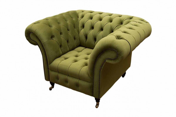 Chesterfield Design Sëtz Canapé Polster Luxus Stoff Couchen Einsëtzer