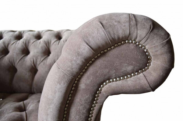 Chesterfield Sofa Canapé 1 Sëtz Luxus Textil Stoff Canapéë Polster Nei