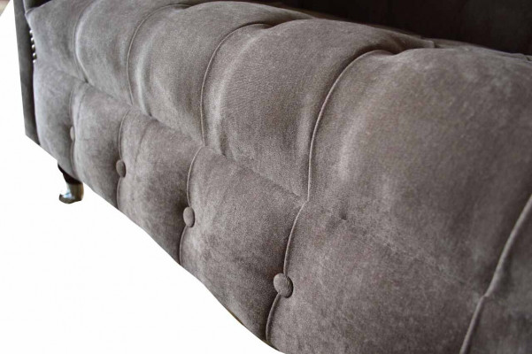 Chesterfield Sofa Canapé 1 Sëtz Luxus Textil Stoff Canapéë Polster Nei