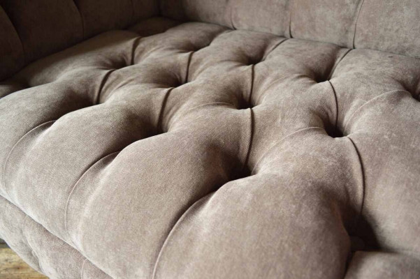 Chesterfield Sofa Canapé 1 Sëtz Luxus Textil Stoff Canapéë Polster Nei