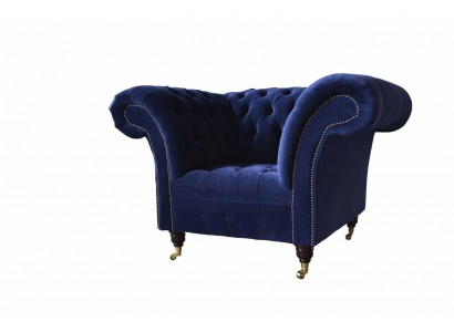 Chesterfield Textil Fauteuil 1-Plaz Sofa Polster Design Luxus Modern