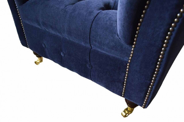 Chesterfield Textil Fauteuil 1-Plaz Sofa Polster Design Luxus Modern