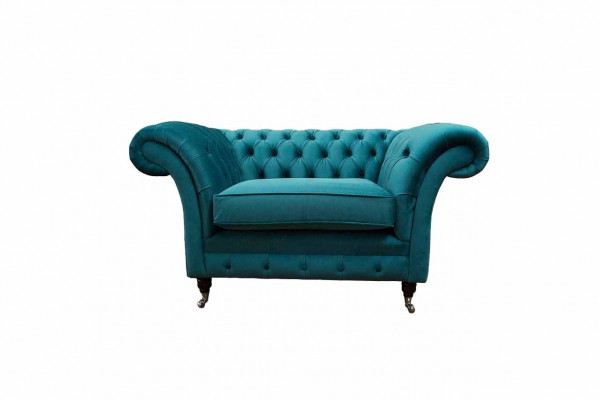 Chesterfield Design Fotell Couch Polster Luxus Textil Couchen 1 Sëtz.