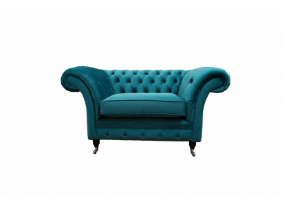 Chesterfield Design Fotell Couch Polster Luxus Textil Couchen 1 Sëtz.