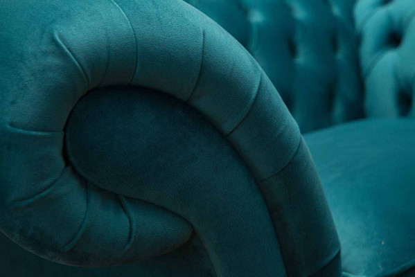 Chesterfield Design Fotell Couch Polster Luxus Textil Couchen 1 Sëtz.