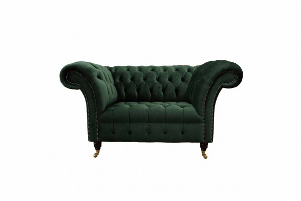 Sessel Design Relax Gréng Textil Wunnzëmmer Polster Sëtz Luxus Einsitzer