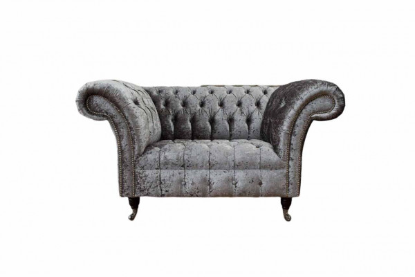 Chesterfield Sëtzgruppen Design Polster Sofa Couch Chesterfield Textil Sëlwer