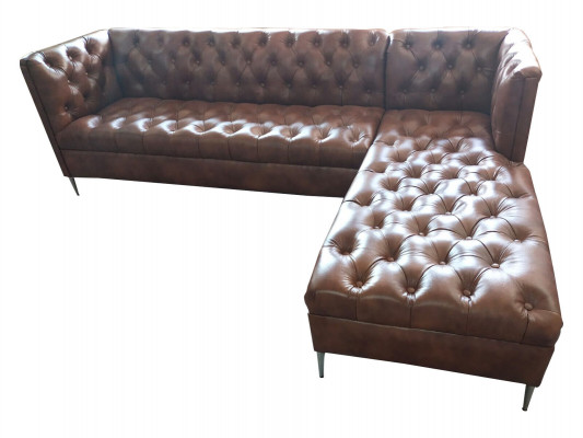 Chesterfield Eckcouch L-Form Lieder Luxus Couch Liederkanapé Eckgarnitur