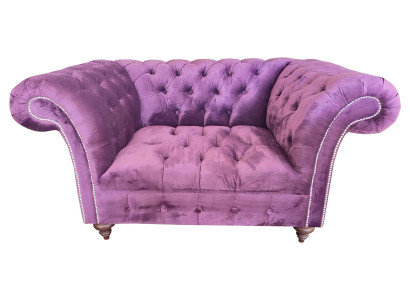 Chesterfield Fauteuil Couch 1 Seetzer Textil Fauteuil Stëff Sëtz Lounge Miwwelen