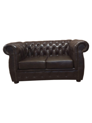 Chesterfield Canapé 2 Sëtzer Luxus Canapé Zweisëtzer Canapéen Braun Miwwelen Canapéen