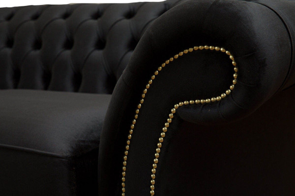 Chesterfield Sofa 3 Sëtzer Couch Polster Luxus Textil Canapéen Sofas