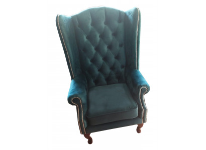 Ohrensessel Chesterfield Samt Einsëtzeger Luxus Still Couchen Canapé