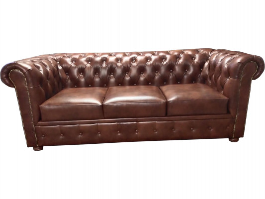 Luxus Chesterfield Sofa 3 Sëtzer Couchen Lounge Canapéë Sofa 230cm Stoff