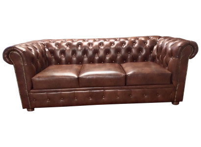 Luxus Chesterfield Sofa 3 Sëtzer Couchen Lounge Canapéë Sofa 230cm Stoff