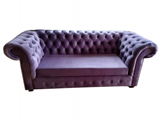 Chesterfield Sofa Drësëtzer Sofas Canapé Polster Textil Lila Canapéë Samt