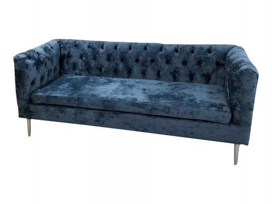 Luxus Chesterfield Canapé 3 Sëtzer Couch Textil Modern Sofas Blo Türkis