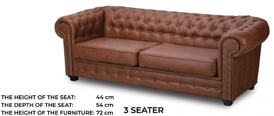Sofa-Suite Chesterfield 3+2+1 Wunnzëmmer Miwwelen Canapé Suite Stoff Textil