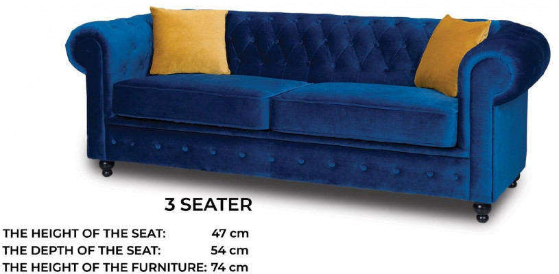 Chesterfield Canapé-Set Couch Miwwel Wunnzëmmer Ariichtung 3+2+1 Sëtzplaz