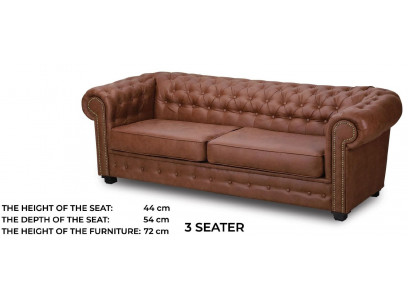 Dräisëtzer Couch Textil Brong Sofa Polster Miwwel Ariichtung Sofas Couchen